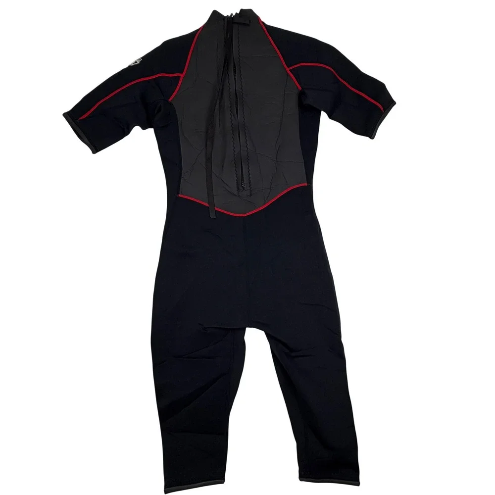Ocean Tec Wetsuit Men M 3/3 Titanium Tec Short Sleeve Full Leg Black Red USA